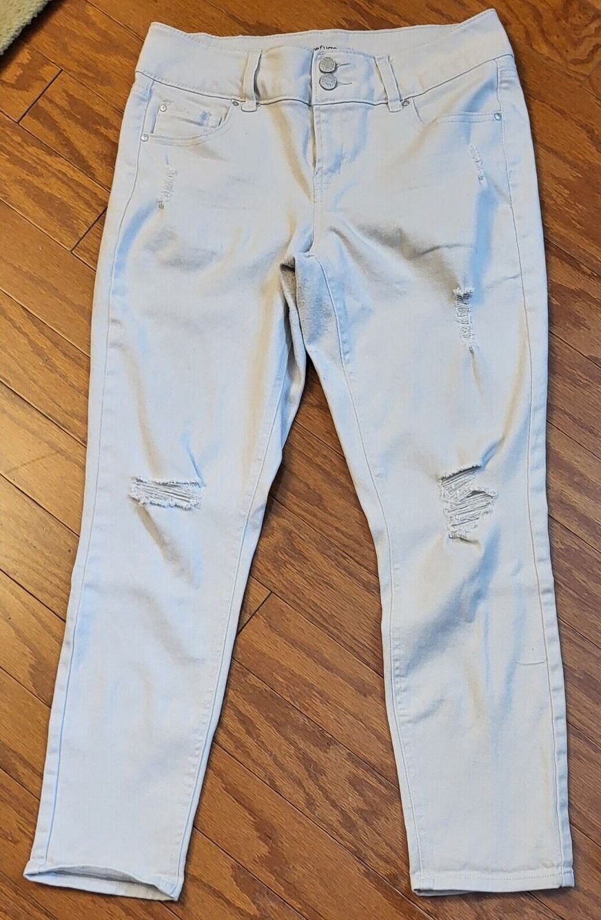 Refuge Size 8 Jeans Skinny Light Wash Off White Stretch Modern Current